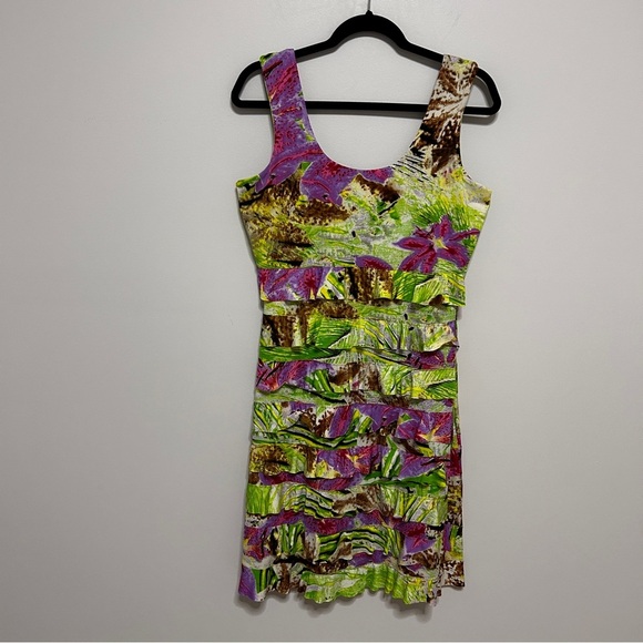 Tango Mango Tank Dress Stretch Tiered Ruffled Floral Women's Size Small Y2K - Picture 1 of 7